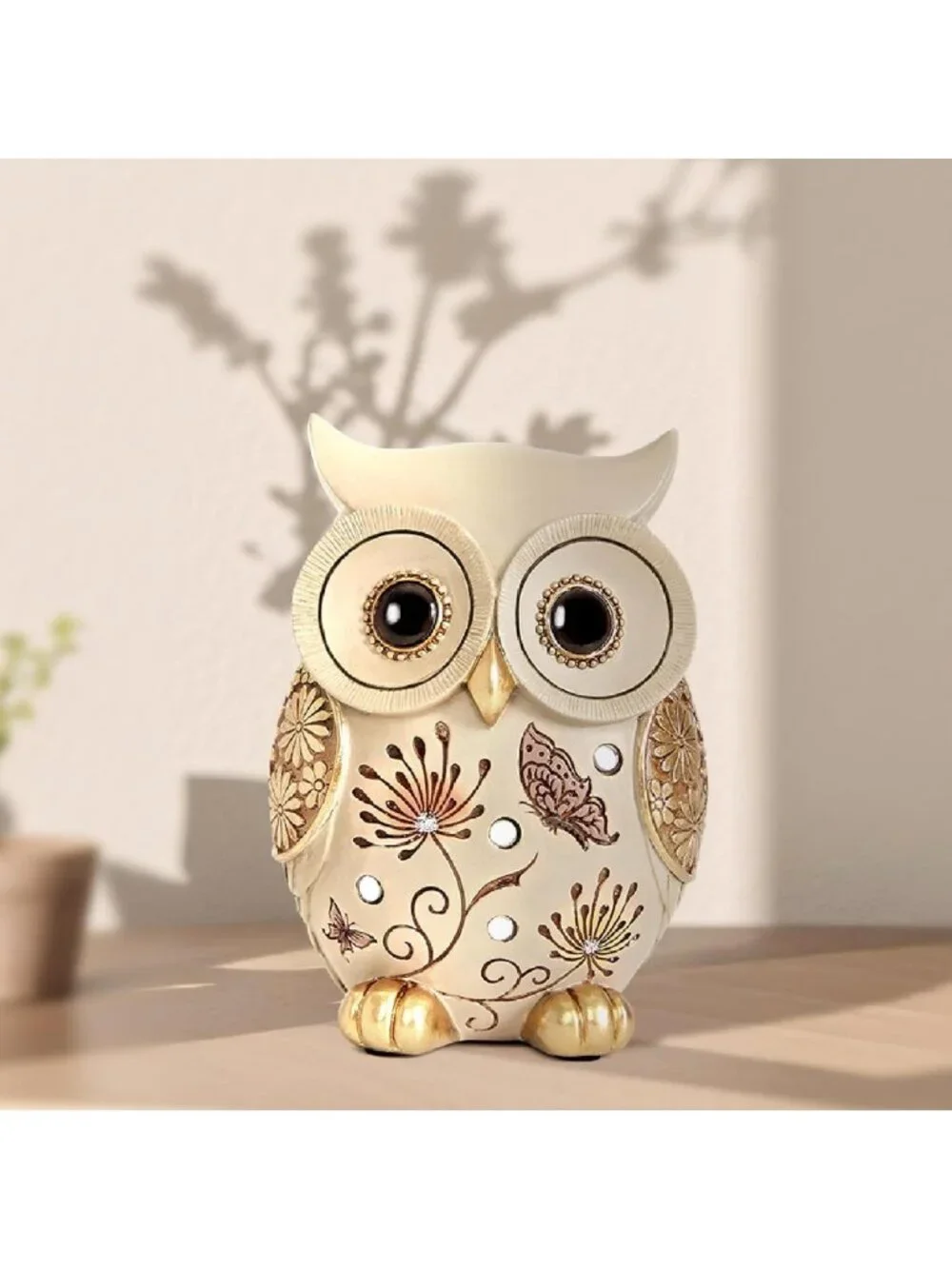 Charming Owl Statue for Home Decor - Boho Accents, Vintage Figurine for Bird